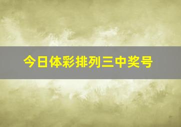 今日体彩排列三中奖号