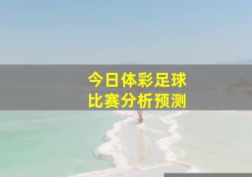 今日体彩足球比赛分析预测