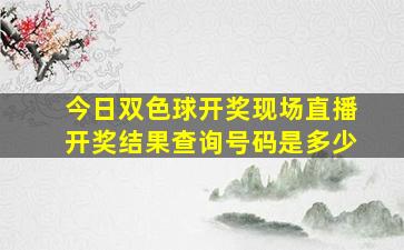 今日双色球开奖现场直播开奖结果查询号码是多少