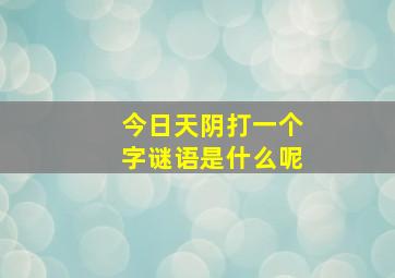 今日天阴打一个字谜语是什么呢