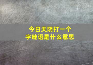 今日天阴打一个字谜语是什么意思