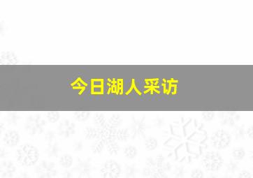 今日湖人采访