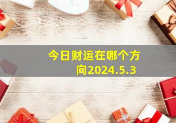 今日财运在哪个方向2024.5.3