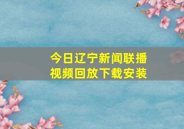 今日辽宁新闻联播视频回放下载安装