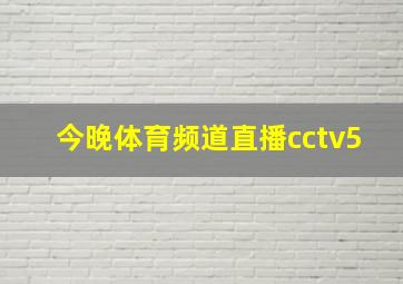 今晚体育频道直播cctv5