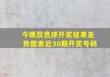 今晚双色球开奖结果走势图表近30期开奖号码