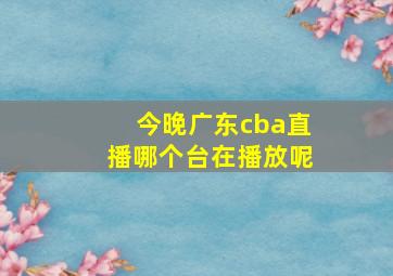 今晚广东cba直播哪个台在播放呢