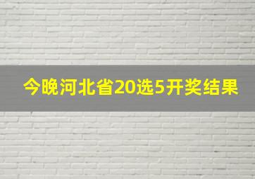 今晚河北省20选5开奖结果