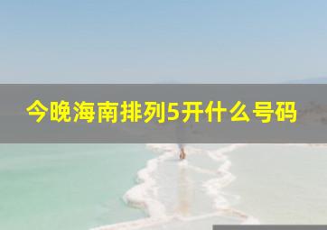 今晚海南排列5开什么号码