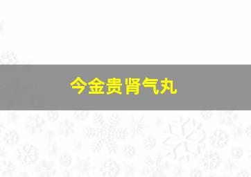 今金贵肾气丸