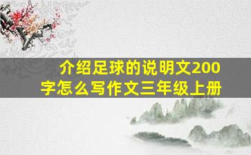 介绍足球的说明文200字怎么写作文三年级上册