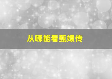 从哪能看甄嬛传