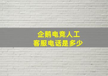 企鹅电竞人工客服电话是多少