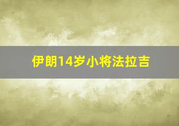 伊朗14岁小将法拉吉