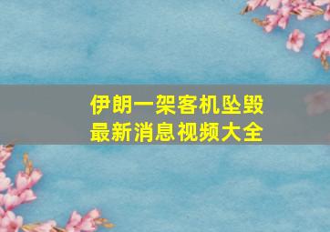 伊朗一架客机坠毁最新消息视频大全