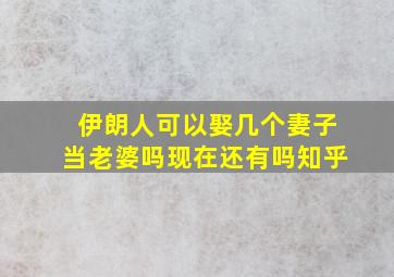 伊朗人可以娶几个妻子当老婆吗现在还有吗知乎