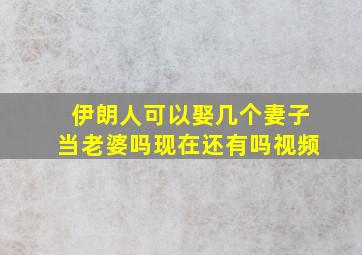 伊朗人可以娶几个妻子当老婆吗现在还有吗视频