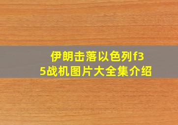 伊朗击落以色列f35战机图片大全集介绍