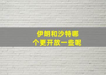 伊朗和沙特哪个更开放一些呢