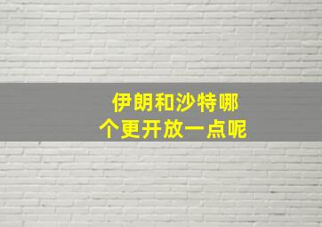 伊朗和沙特哪个更开放一点呢