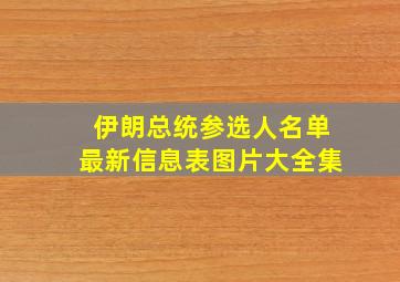 伊朗总统参选人名单最新信息表图片大全集