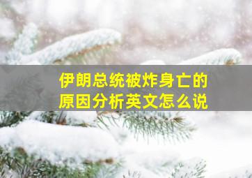 伊朗总统被炸身亡的原因分析英文怎么说