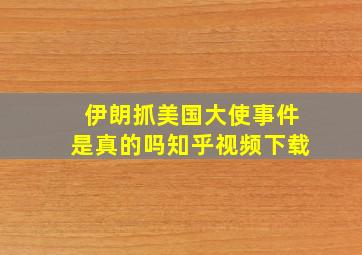 伊朗抓美国大使事件是真的吗知乎视频下载