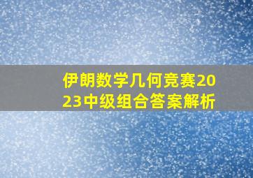 伊朗数学几何竞赛2023中级组合答案解析