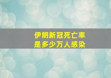 伊朗新冠死亡率是多少万人感染