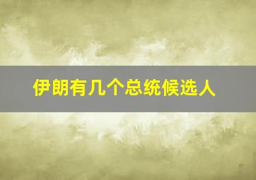 伊朗有几个总统候选人