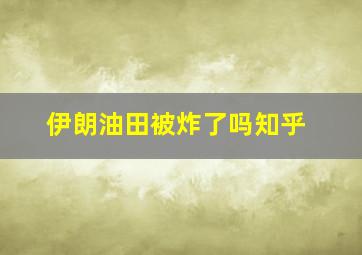 伊朗油田被炸了吗知乎