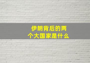 伊朗背后的两个大国家是什么