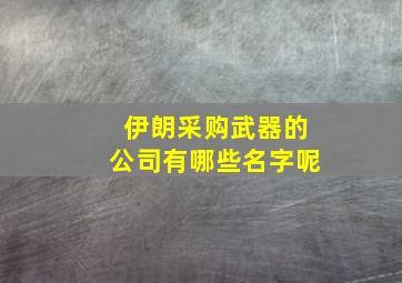 伊朗采购武器的公司有哪些名字呢