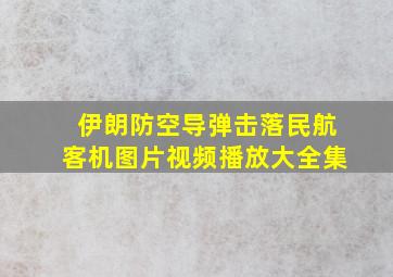 伊朗防空导弹击落民航客机图片视频播放大全集