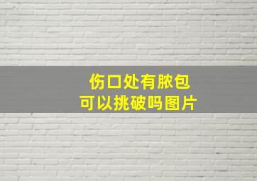 伤口处有脓包可以挑破吗图片