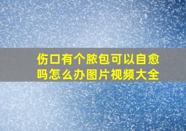 伤口有个脓包可以自愈吗怎么办图片视频大全