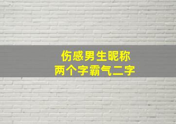 伤感男生昵称两个字霸气二字