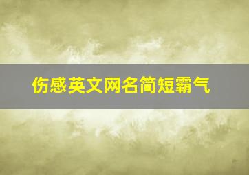 伤感英文网名简短霸气