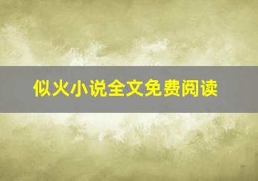 似火小说全文免费阅读