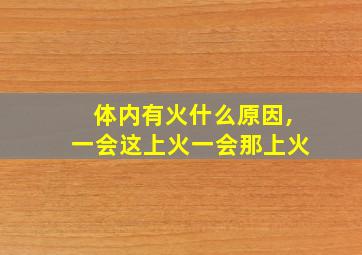 体内有火什么原因,一会这上火一会那上火