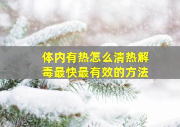 体内有热怎么清热解毒最快最有效的方法