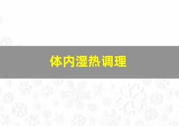 体内湿热调理