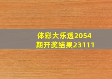 体彩大乐透2054期开奖结果23111