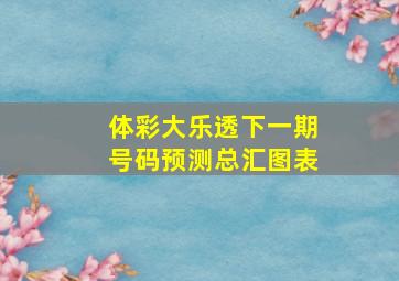 体彩大乐透下一期号码预测总汇图表