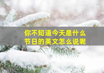 你不知道今天是什么节日的英文怎么说呢