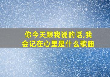 你今天跟我说的话,我会记在心里是什么歌曲