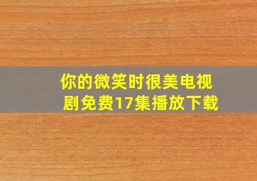 你的微笑时很美电视剧免费17集播放下载