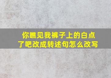 你瞧见我裤子上的白点了吧改成转述句怎么改写