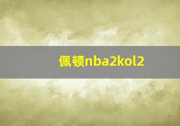 佩顿nba2kol2