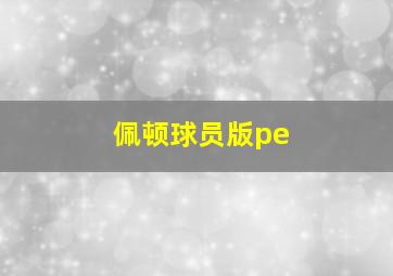 佩顿球员版pe